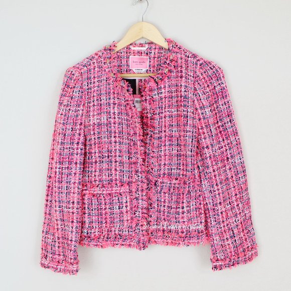 NWT Kate Spade Stud Trim Tweed Jacket - Picture 2 of 12